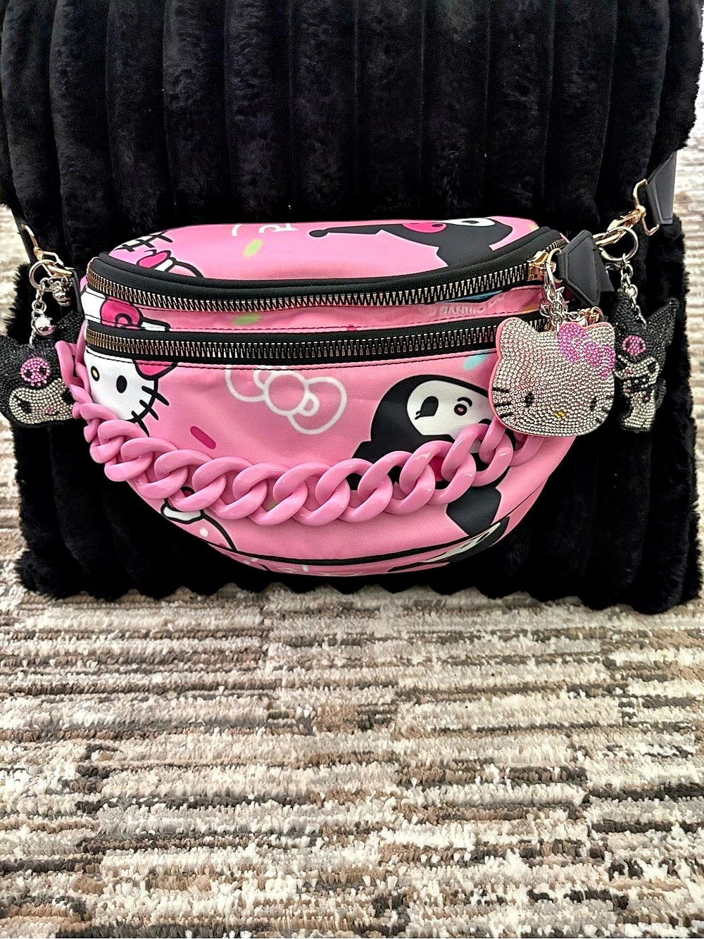 Pink & Black Character Mini Bag